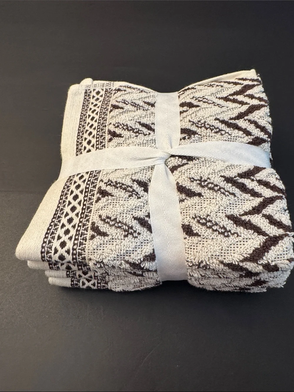 8pc RACHEL ZOE 100% Cotton(EOD) Chevron Pattern Bath Towel Set - Cocoa/Coco